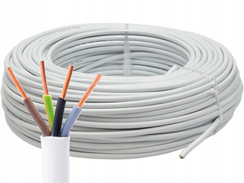 Przewód instalacyjny Kabel okrągły elektryczny Drut YDY 4x1,5 Podtynkowy / Natynkowy Biały